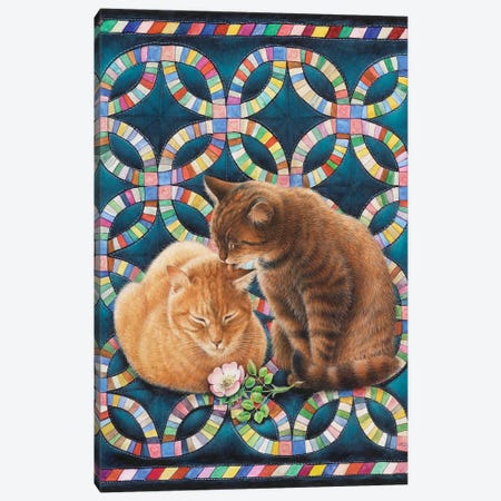 Valentine's Day With Spiro And Blossom Canvas Print #IVR54} by Ivory Cats Canvas Art Print