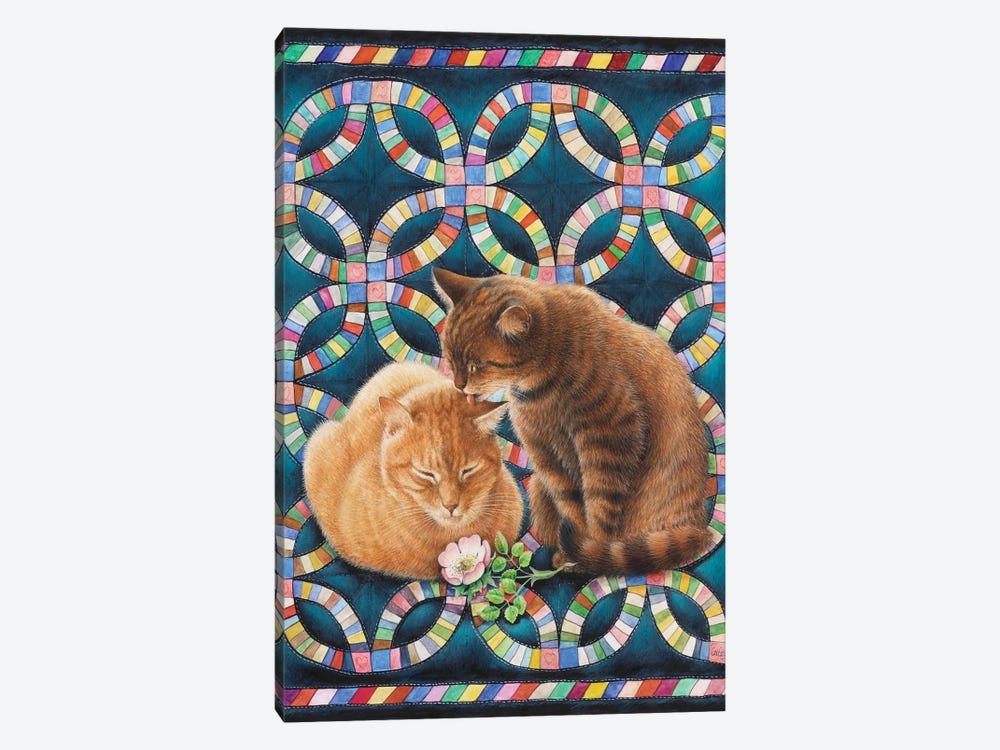 Valentine's Day With Spiro And Blossom by Ivory Cats 1-piece Canvas Artwork