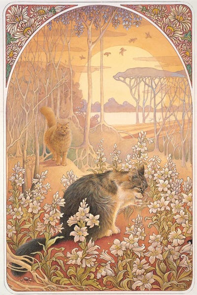 Art Nouveau Redux: Dawn With Dandelion And Agneatha by Ivory Cats