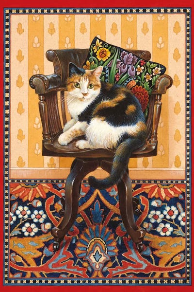 Calico Cats: Becky On My Father's Desk Chair by Ivory Cats