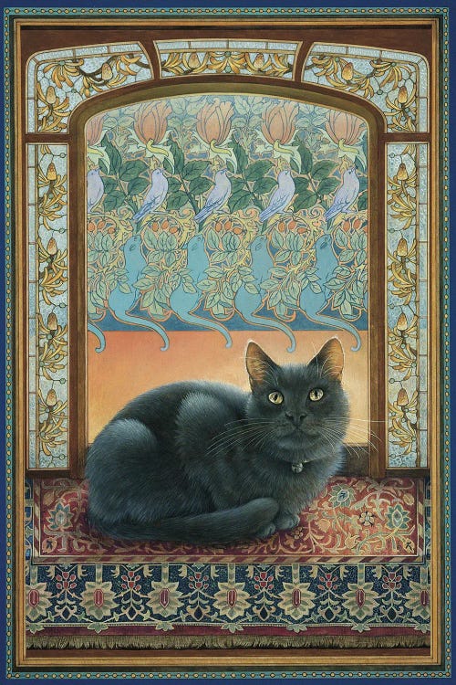 Blue In Art Nouveau by Ivory Cats wall art