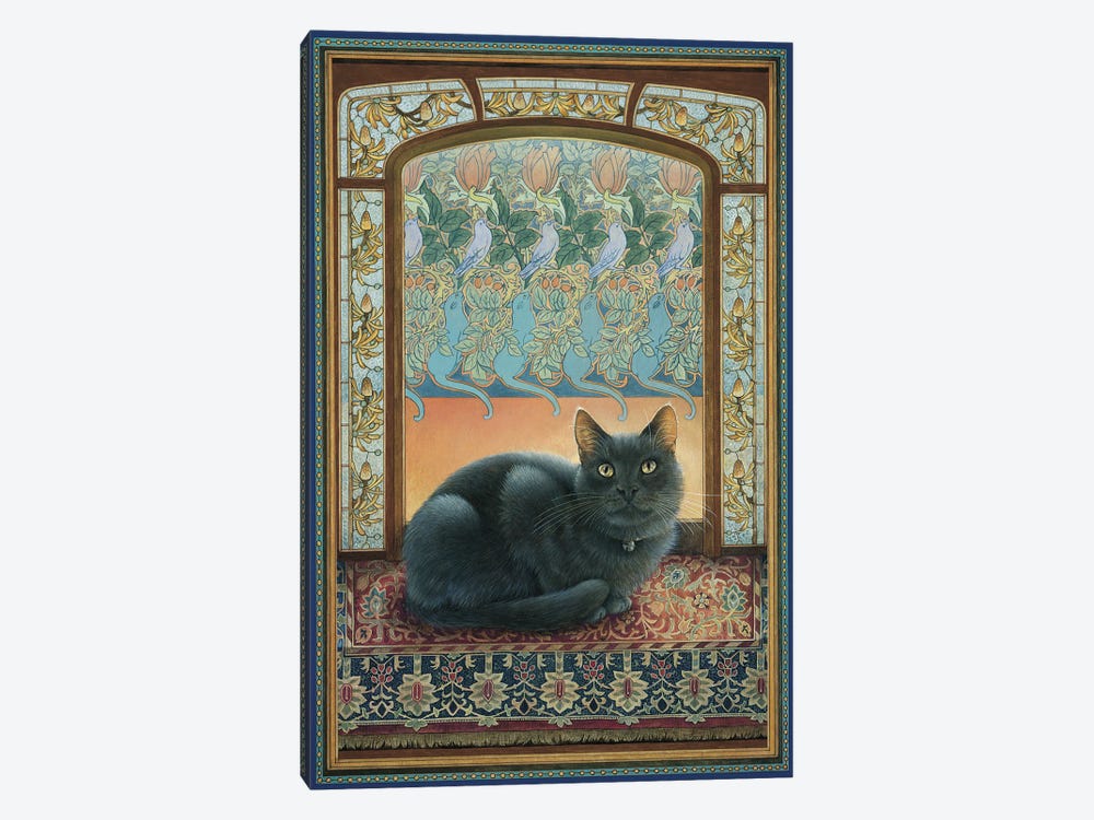 Blue In Art Nouveau by Ivory Cats 1-piece Canvas Art Print