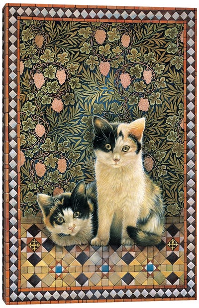 Dana's Cats Canvas Art Print - Ivory Cats