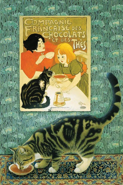 Pet Obsessed: Twiglet And The Art Nouveau Poster by Ivory Cats