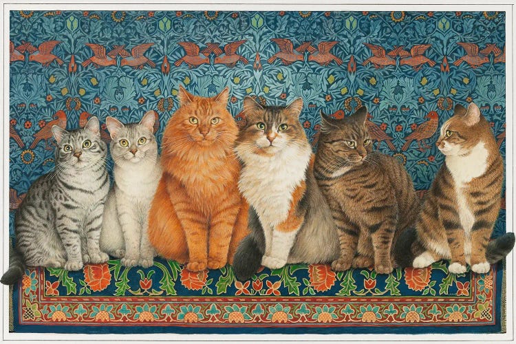 Cat Line-Up by Ivory Cats wall art
