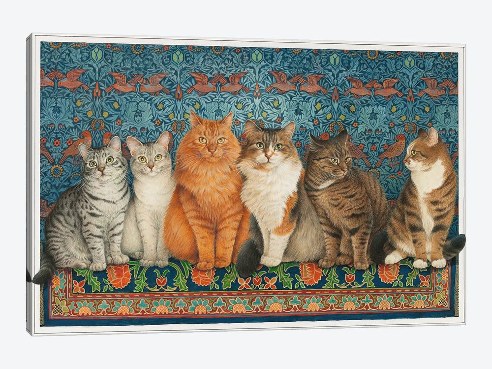 Cat Line-Up by Ivory Cats 1-piece Canvas Print