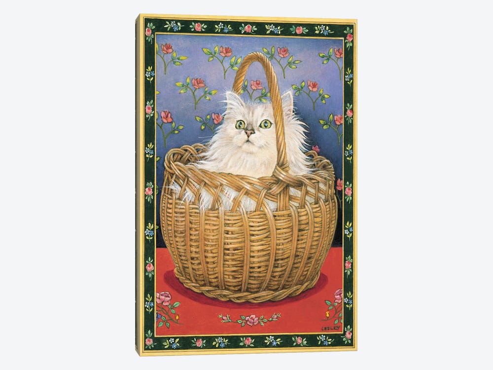 Bengy In A Basket by Ivory Cats 1-piece Canvas Wall Art