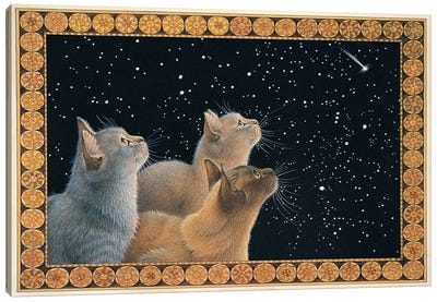The Christmas Sky Canvas Art Print - Ivory Cats