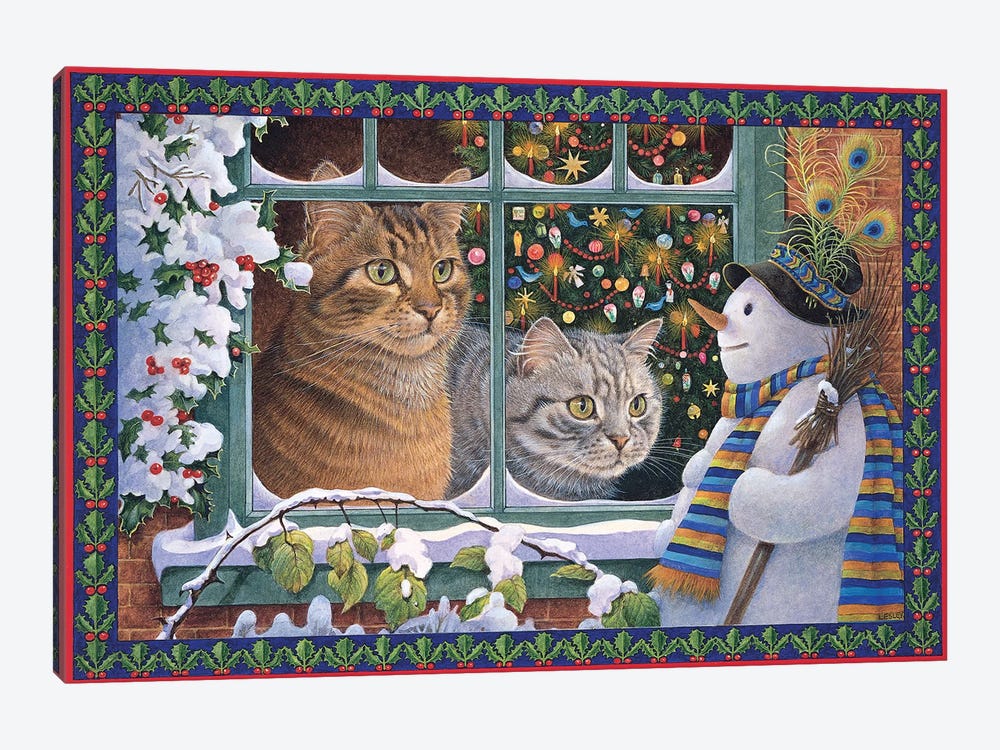 Megatab, Mintaka And The Snowman by Ivory Cats 1-piece Canvas Artwork