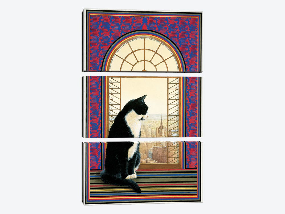 Chesteron In New York by Ivory Cats 3-piece Canvas Art