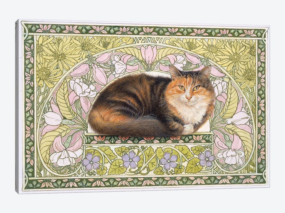 Jemima In Art Nouveau by Ivory Cats 1-piece Canvas Art Print