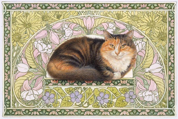 Art Nouveau Redux: Jemima In Art Nouveau by Ivory Cats
