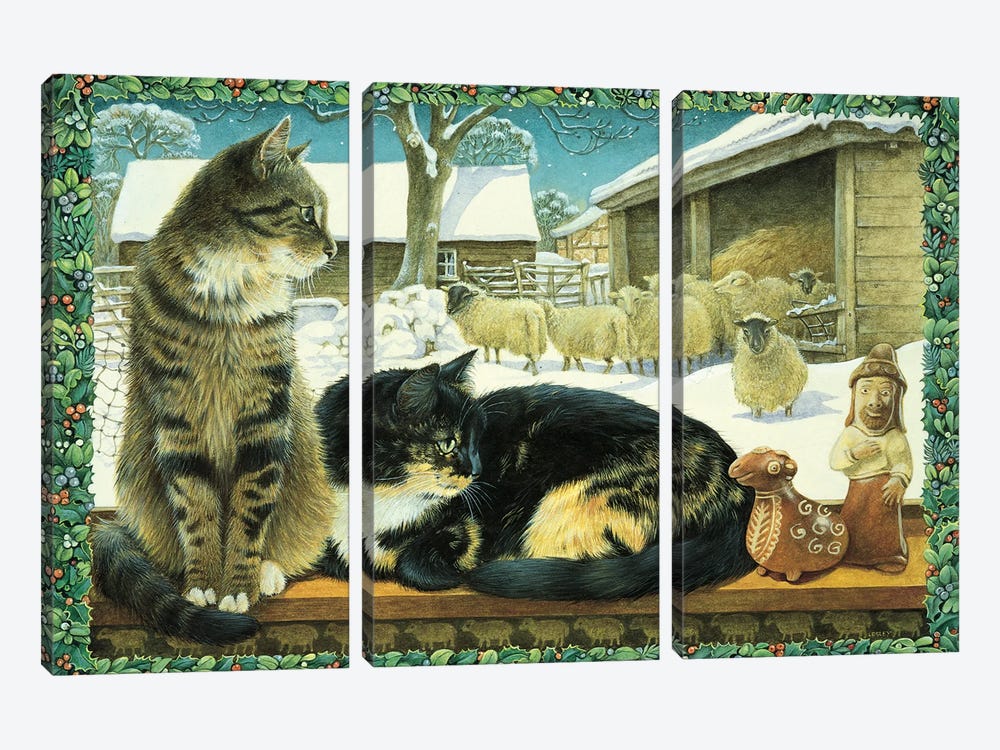 While Shepherds Watched by Ivory Cats 3-piece Canvas Wall Art