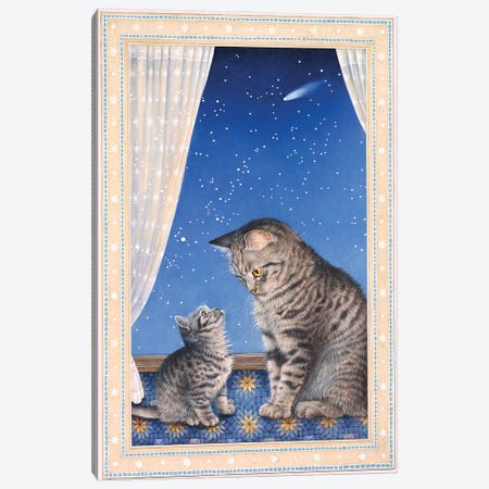 Mintaka With His Mother Lucy Canvas Print #IVR80} by Ivory Cats Art Print