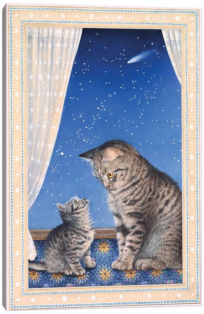 Mintaka With His Mother Lucy Canvas Art Print - Ivory Cats