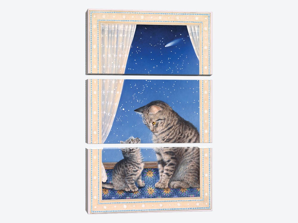 Mintaka With His Mother Lucy by Ivory Cats 3-piece Canvas Art Print