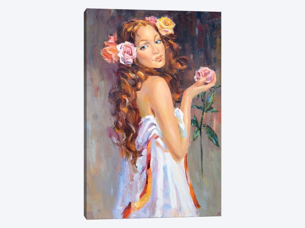 Girl With A Rose by Iryna Kastsova 1-piece Canvas Art