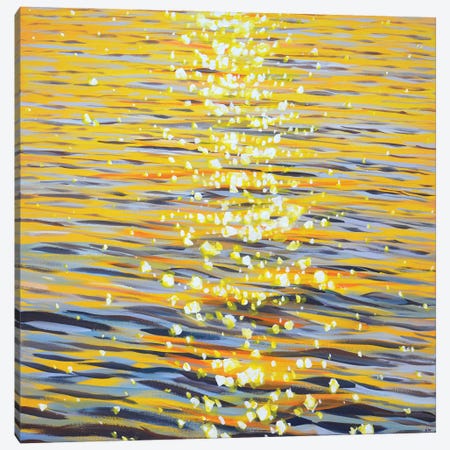 Gold Sparks On The Water Canvas Print #IYK218} by Iryna Kastsova Canvas Artwork
