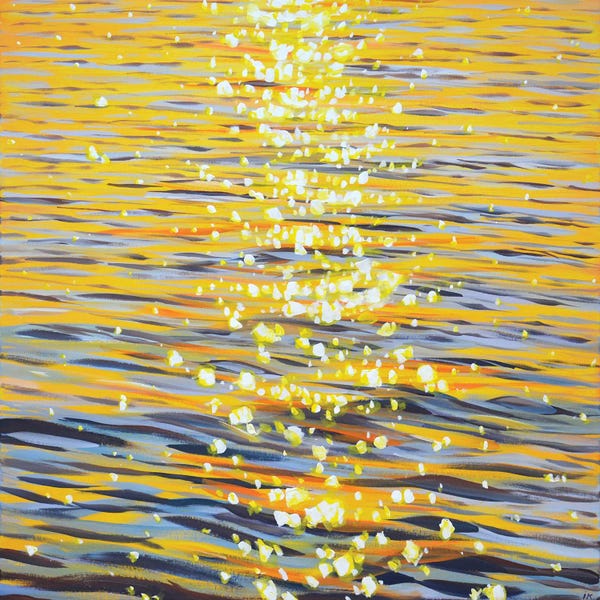 Iryna Kastsova: Gold Sparks On The Water by Iryna Kastsova
