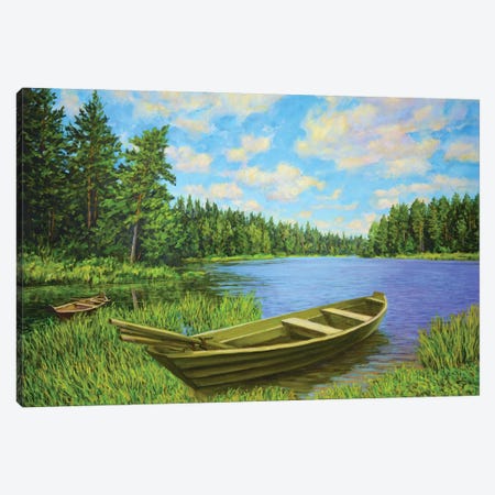 Landscape With A Boat Canvas Print #IYK539} by Iryna Kastsova Art Print
