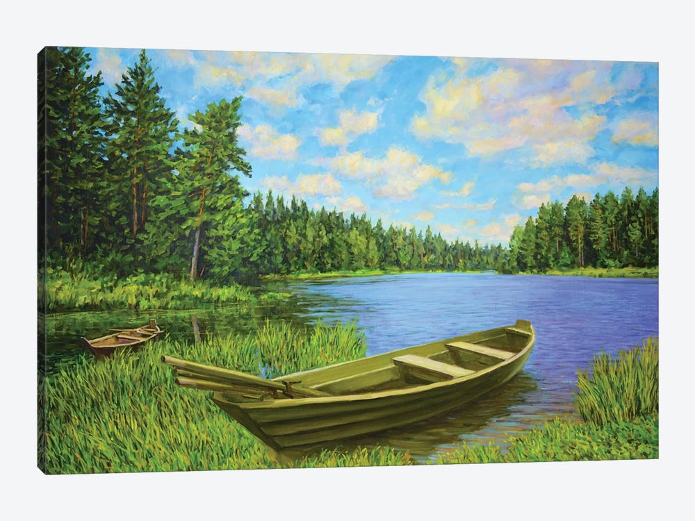 Landscape With A Boat by Iryna Kastsova 1-piece Canvas Art