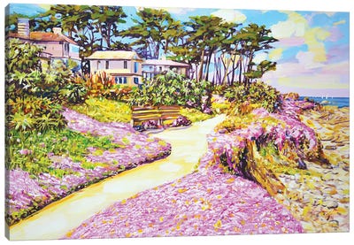 Sunny California Pink Flowers Canvas Art Print - Artists Like Monet