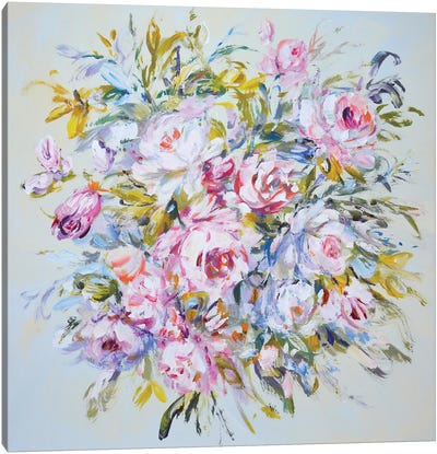 Roses Delicate Bouquet Canvas Art Print - Iryna Kastsova