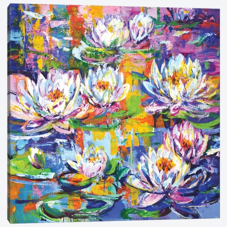 Water Lilies Canvas Print #IYK588} by Iryna Kastsova Canvas Art