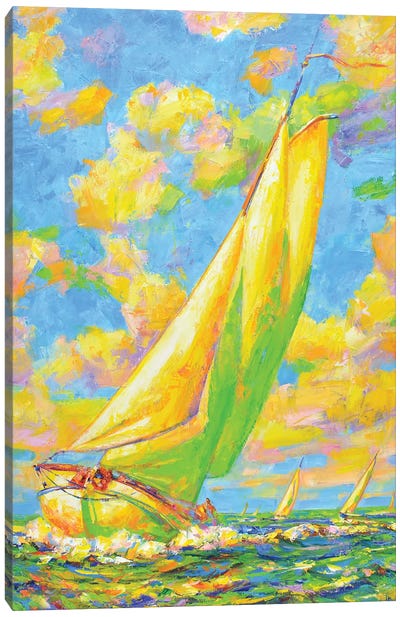 Regatta Light Breeze Canvas Art Print - Boating & Sailing Art