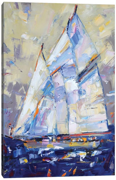 Sailboat Abstraction Canvas Art Print - Iryna Kastsova