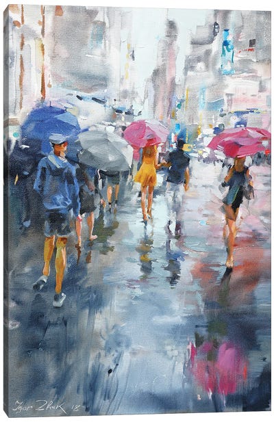 It's Raining Canvas Art Print - Umbrella Art