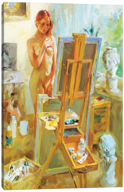 Model In Atelie Canvas Art Print