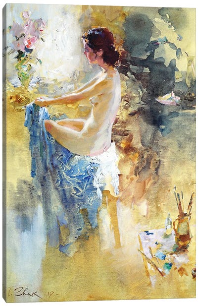 Nude Model In The Artist Studio Canvas Art Print