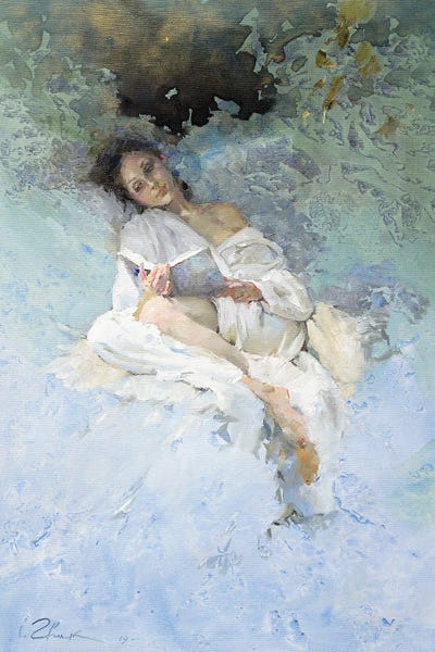 Reading by Igor Zhuk canvas print