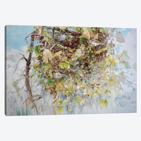 Sparrows In Grape Bush Canvas Print #IZH42} by Igor Zhuk Art Print