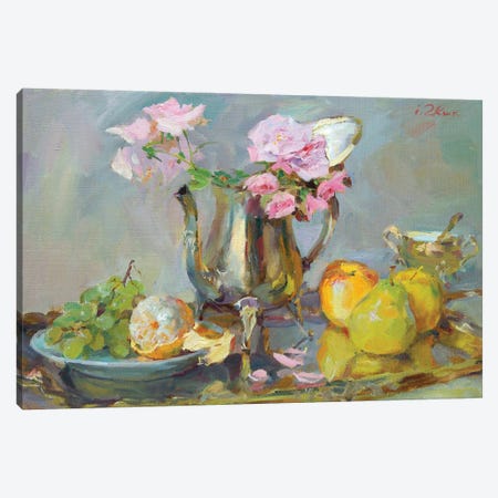 Still Life With Roses Canvas Print #IZH44} by Igor Zhuk Canvas Art