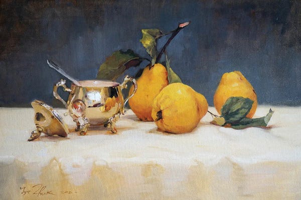 Igor Zhuk: Still Life With Silver Sugar Bowl by Igor Zhuk