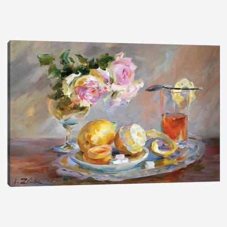 Tea With Lemon Canvas Print #IZH46} by Igor Zhuk Canvas Artwork