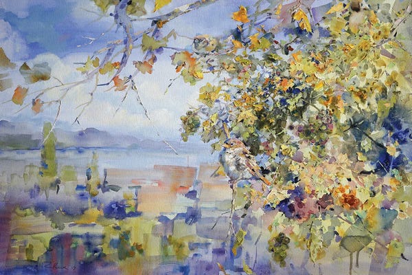 Tranquil Gardens: Three Sparrow by Igor Zhuk