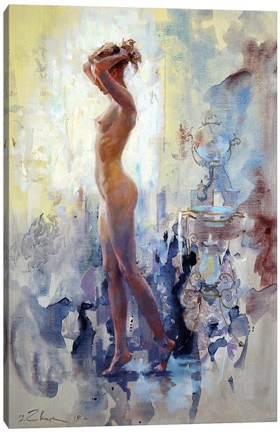 Awakening Canvas Art Print - Bathroom Nudes Art