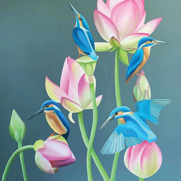 Lotuses: Kingfishers by Ildze Ose