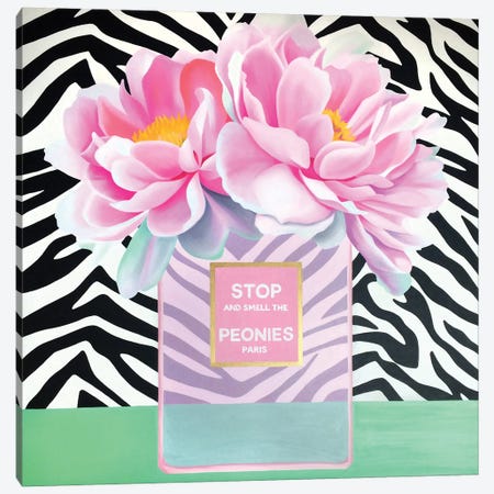 Stop And Smell The Peonies Canvas Print #IZO36} by Ildze Ose Canvas Art
