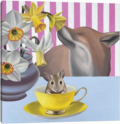 Spring On My Table Canvas Art Print - Mouse Art