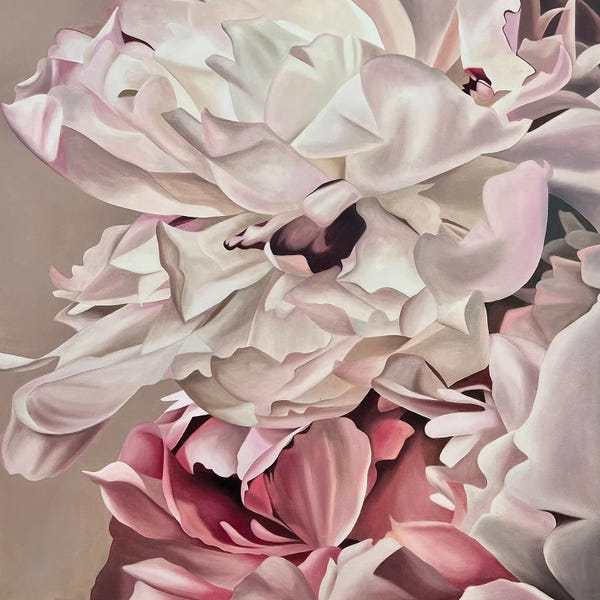 Ildze Ose: Cafe Au Lait Peonies by Ildze Ose