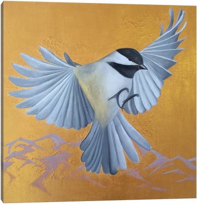 Chickadee Canvas Art Print - Ildze Ose