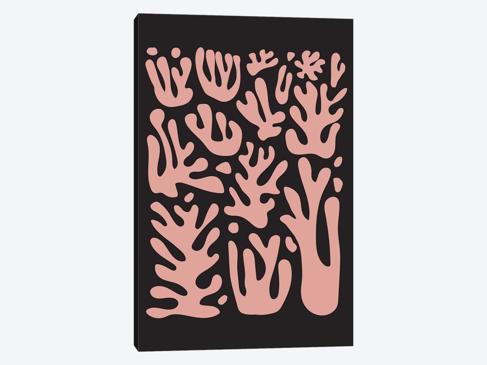Coral Pink On Black by Izabela Pichotka 1-piece Art Print
