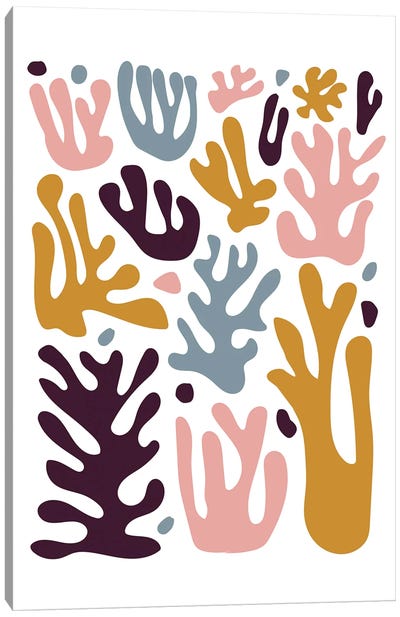 Coral Senf Canvas Art Print - The Cut Outs Collection