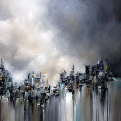 Smoke City by J.A Art canvas print