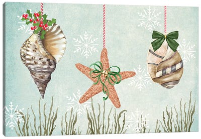 Christmas Coastal Collection A Canvas Art Print - Starfish Art