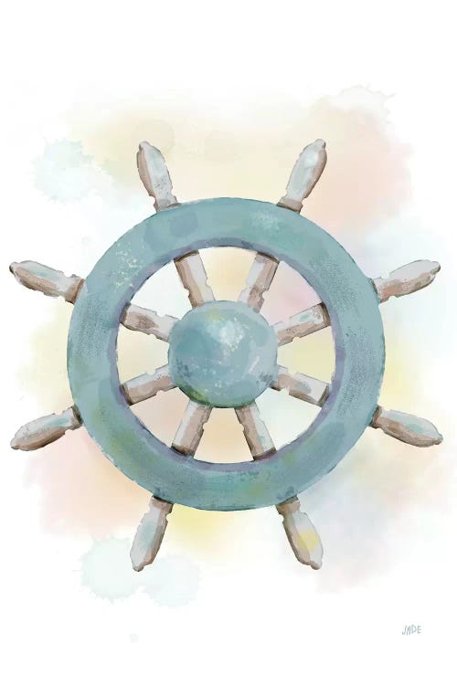 Watercolor Ship's Wheel